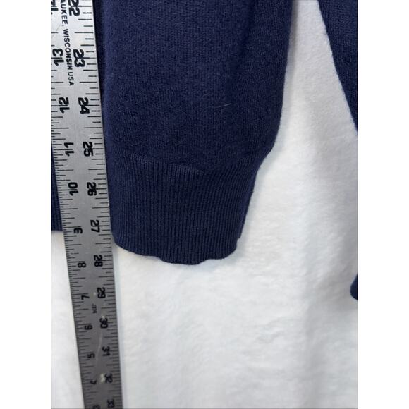 Fairway & Greene Italian Merino Wool Quarter Zip Sweater Large Blue Garden City - Picture 8 of 9